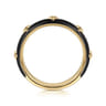 Enamel - 14K Yellow Gold Star Split Stackable with Black Enamel