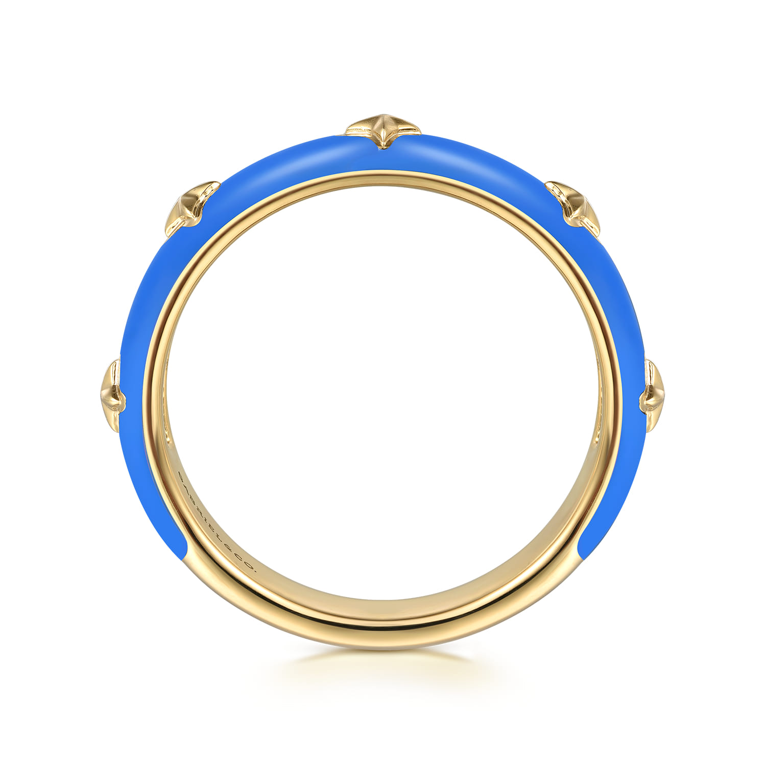 Enamel - 14K Yellow Gold Star Split Stackable with Blue Enamel - Shot 2