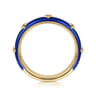 Enamel - 14K Yellow Gold Star Split Stackable with Chrome Blue Enamel