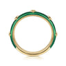 Enamel - 14K Yellow Gold Star Split Stackable with Chrome Green Enamel