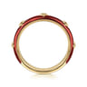 Enamel - 14K Yellow Gold Star Split Stackable with Chrome Red Enamel