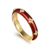 Enamel - 14K Yellow Gold Star Split Stackable with Chrome Red Enamel