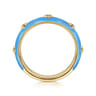 Enamel - 14K Yellow Gold Star Split Stackable with Dusk Blue Enamel