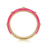 Enamel - 14K Yellow Gold Star Split Stackable with Fuchsia Enamel