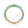 Enamel - 14K Yellow Gold Star Split Stackable with Mint Green Enamel