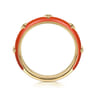 Enamel - 14K Yellow Gold Star Split Stackable with Orange Enamel