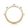 Enamel - 14K Yellow Gold Star Split Stackable with White Enamel