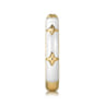 Enamel - 14K Yellow Gold Star Split Stackable with White Enamel