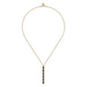 Enamel - 14K Yellow Gold Vertical Bar Necklace with Black Enamel