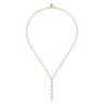 Enamel - 14K Yellow Gold Vertical Bar Necklace with White Enamel
