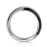 Enamel - 925 Sterling Silver White Sapphire Criss Cross Stackable with Black Enamel