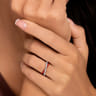 Enamel - 925 Sterling Silver White Sapphire Criss Cross Stackable with Chrome Red Enamel