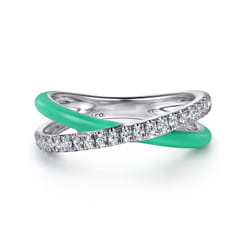 Enamel---925-Sterling-Silver-White-Sapphire-Criss-Cross-Stackable-with-Mint-Green-Enamel1