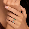 Enamel - 925 Sterling Silver White Sapphire Criss Cross Stackable with Mint Green Enamel