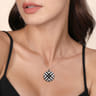 Enamel - 925 Sterling Silver White Sapphire and Black Spinel with White Enamel Locket