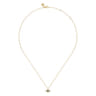 Enamel - Pendant Necklace Evil Eye 14K Yellow Gold Diamond and Blue Sapphire White Enamel 0.08ct - 0.08 ct