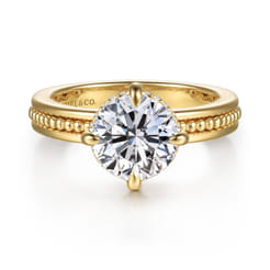 Eniko - 14K Yellow Gold Compass Prong Round Diamond Engagement Ring