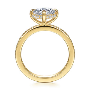 Eniko - 14K Yellow Gold Compass Prong Round Diamond Engagement Ring