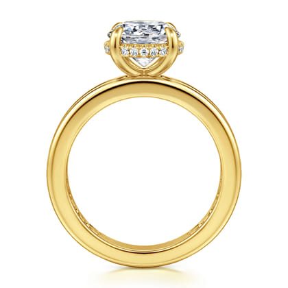 Eniko - 14K Yellow Gold Compass Prong Round Diamond Engagement Ring