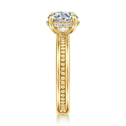 Eniko - 14K Yellow Gold Compass Prong Round Diamond Engagement Ring
