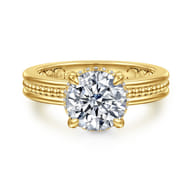 Eniko - 14K Yellow Gold Round Diamond Engagement Ring