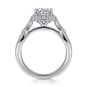Ensley - 14K White Gold Inspired Halo Diamond Engagement Ring