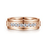 Enzo - 14K Rose Gold Diamond Men's Wedding Ring in Sand Blast Finish - 0.5 ct