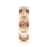 Enzo - 14K Rose Gold Diamond Men's Wedding Ring in Sand Blast Finish - 0.5 ct