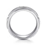 Enzo - 14K White Gold Diamond Men's Wedding Ring in Sand Blast Finish - 0.5 ct