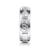 Enzo - 14K White Gold Diamond Men's Wedding Ring in Sand Blast Finish - 0.5 ct