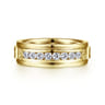 Enzo - 14K Yellow Gold Diamond Men's Wedding Ring in Sand Blast Finish - 0.5 ct
