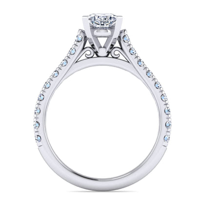 Erica - 14K White Gold Oval Diamond Engagement Ring
