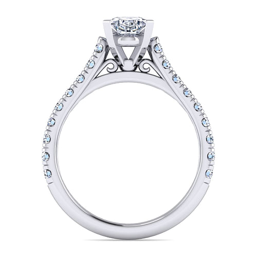 Erica - 14K White Gold Oval Diamond Engagement Ring - 0.51 ct - Shot 2
