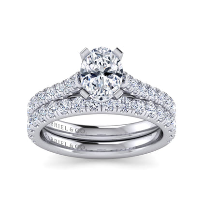 Erica - 14K White Gold Oval Diamond Engagement Ring