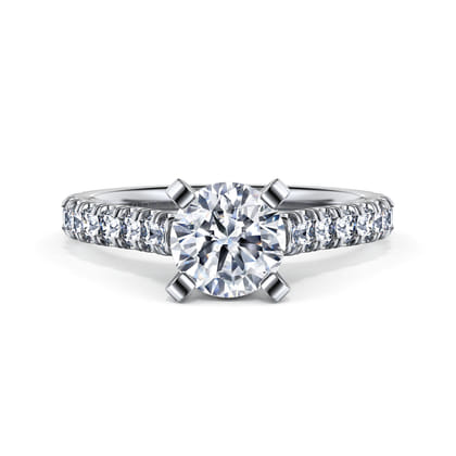 Erica - 14K White Gold Round Diamond Engagement Ring