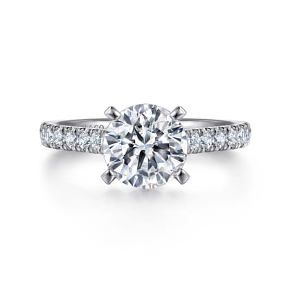 Erica - 14K White Gold Round Diamond Engagement Ring