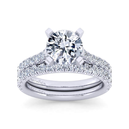 Erica - 14K White Gold Round Diamond Engagement Ring