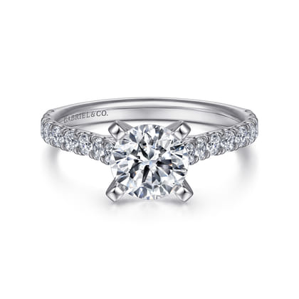 Erica - 14K White Gold Round Diamond Engagement Ring