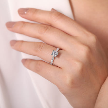 Erica - 14K White Gold Round Diamond Engagement Ring