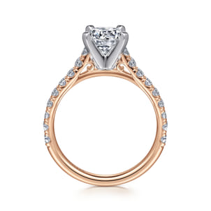 Erica - 14K White-Rose Gold Round Diamond Engagement Ring