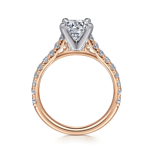 Erica - 14K White-Rose Gold Round Diamond Engagement Ring - 0.51 ct - Shot 2