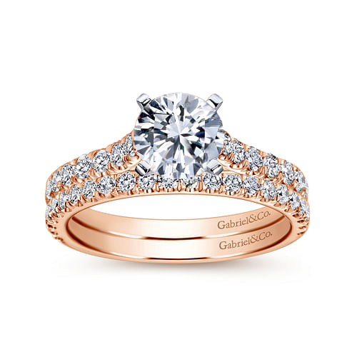 Erica - 14K White-Rose Gold Round Diamond Engagement Ring - 0.51 ct - Shot 4