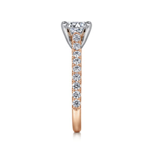 Erica - 14K White-Rose Gold Round Diamond Engagement Ring