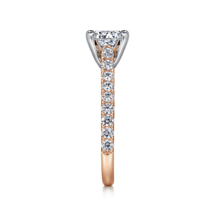 Erica - 14K White-Rose Gold Round Diamond Engagement Ring
