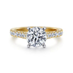 Erica - 14K White-Yellow Gold Round Diamond Engagement Ring