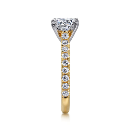 Erica - 14K White-Yellow Gold Round Diamond Engagement Ring