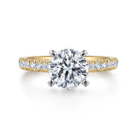Erica - 14K White-Yellow Gold Round Diamond Engagement Ring