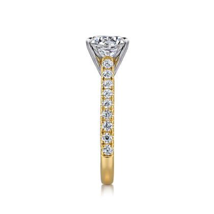 Erica - 14K White-Yellow Gold Round Diamond Engagement Ring