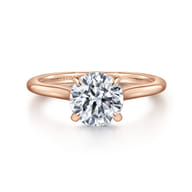 Ericka - 14K Ros+D145e Gold Round Diamond Engagement Ring