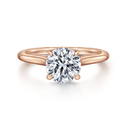 Ericka - 14K Ros+D145e Gold Round Diamond Engagement Ring